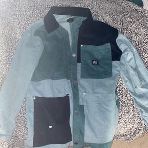 Turquoise & Black Color Block BDG Corduroy Jacket